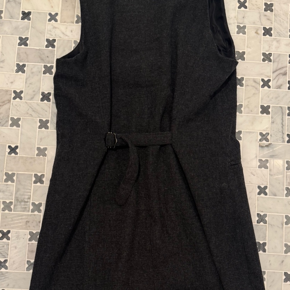 Christian Lacroix Wool Tweed Vest Dress charcoal Plaid SP NWT Sold Out - Picture 6 of 10